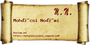 Mohácsi Noémi névjegykártya