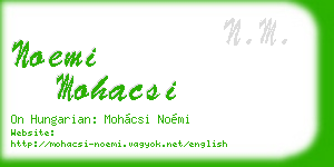 noemi mohacsi business card
